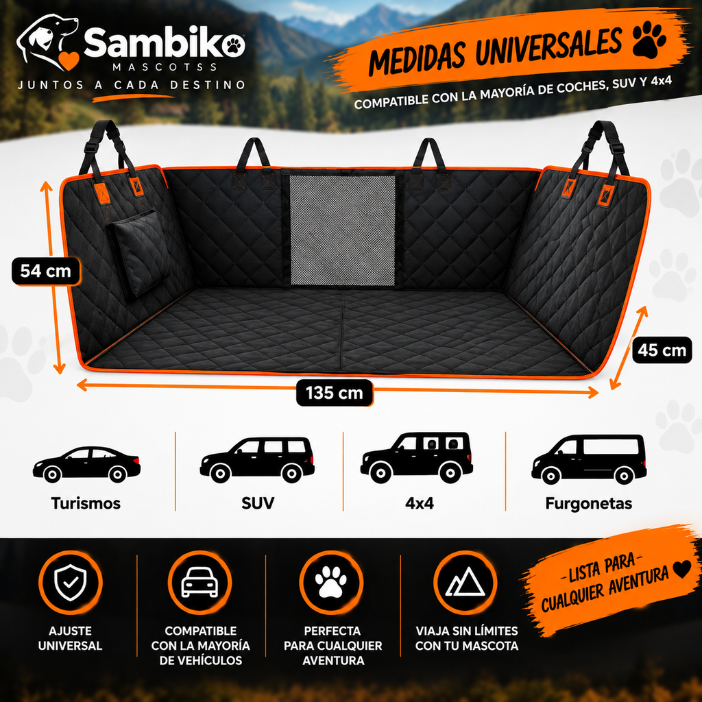 Hamaca Protectora 2 en 1 para Perro – Asiento de Coche