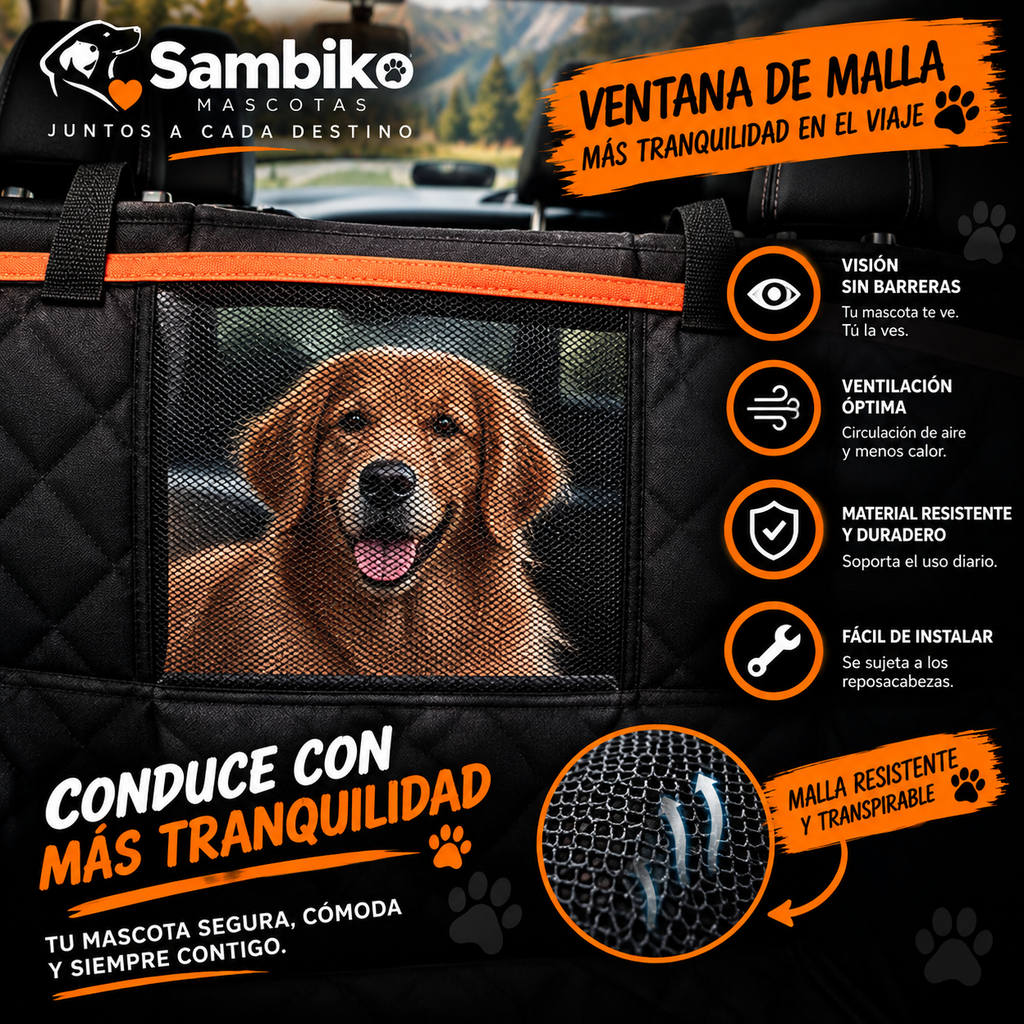 Hamaca Protectora 2 en 1 para Perro – Asiento de Coche