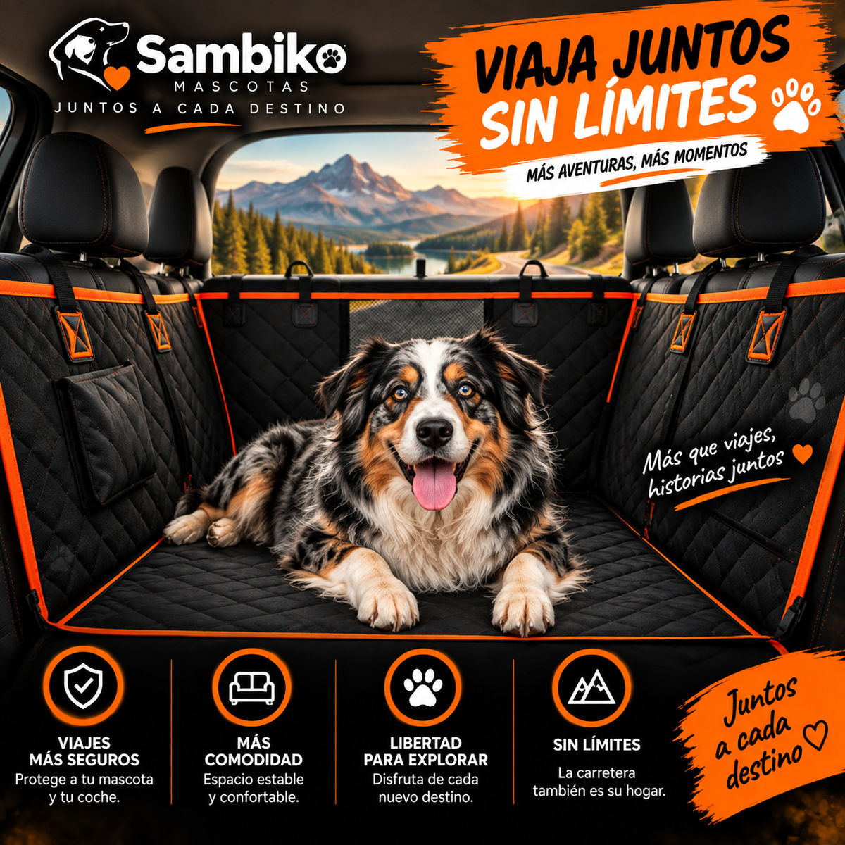 Hamaca Protectora 2 en 1 para Perro – Asiento de Coche